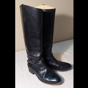 Vintage 00’s FRYE “Lindsay Plate” Black Leather Riding Boots, Size 7 Standard